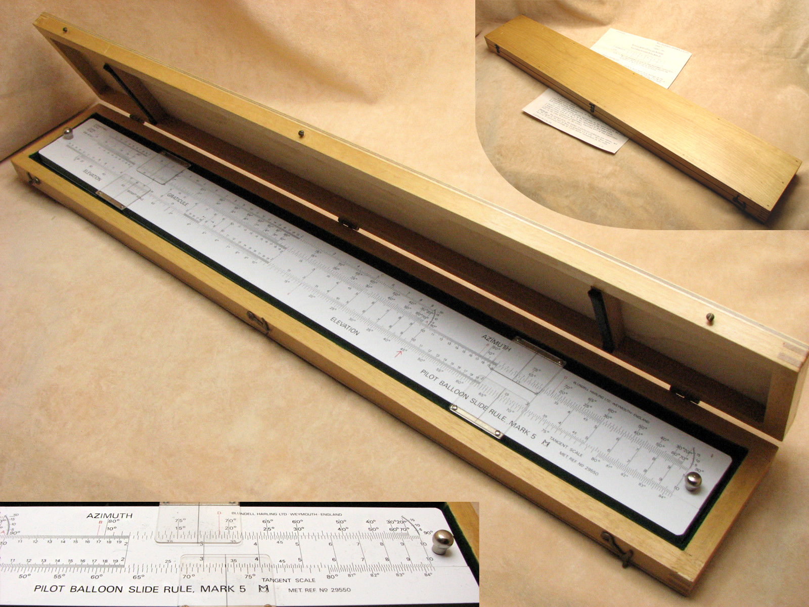 Rare Pilot Balloon MK IV A Slide Rule in fitted case